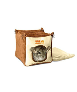 Emours Small Animal Warmly House Cage Hanging Bed with Bed Mat for Chinchilla , Guinea Pigs , Squirrel and Other Similar Size Animals, Large