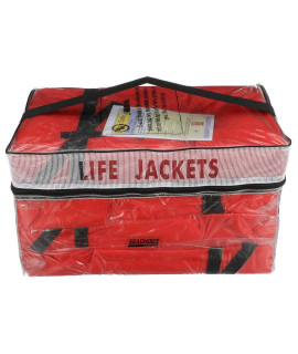 Seachoice Life Vest, Type II Personal Flotation Device, Orange, Adult, 4-Pack w Bag