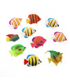 TINKSKY 10pcs Plastic Artificial Moving Floating Fishes Ornament Decorations for Aquarium Fish Tank (Random Color Pattern)