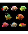 TINKSKY 10pcs Plastic Artificial Moving Floating Fishes Ornament Decorations for Aquarium Fish Tank (Random Color Pattern)