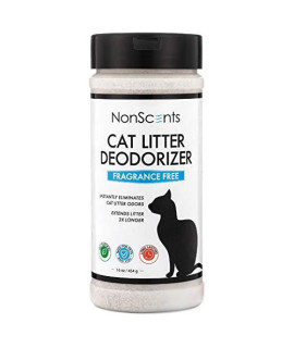 NonScents Cat Litter Deodorizer  Litter Box Odor Eliminator  Fragrance Free  Longer Kitty Litter Life