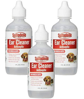 Sulfodene Ear Cleaner Antiseptic for Dogs & Cats, 4oz Bottles (3 Pack)