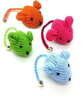 Crochet Mouse Cat Toy - 4 Pk
