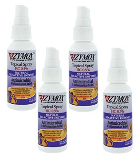 (4 Pack) Zymox Cutwound And Infection Topical Spray With Hydrocortisone 2-Ounce Bottles