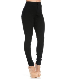 Super High Waisted Stretchy Skinny Jeans,Black,Small