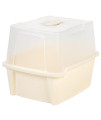 IRIS USA, Inc., Inc. Hooded Litter Box, White, Off White
