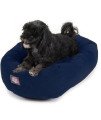 24 Navy Suede Bagel Dog Bolster Bed by Majestic Pet Products,Navy Velvet