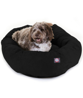 52 Black Suede Bagel Dog Bolster Bed by Majestic Pet Products