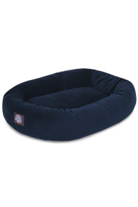 40 Navy Suede Bagel Dog Bolster Bed by Majestic Pet Products
