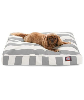 Majestic Pet Vertical Stripe gray Medium Rectangle Pet Bed