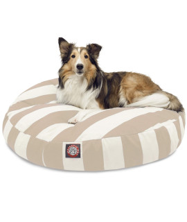 Majestic Pet Vertical Stripe Sand Medium Round Pet Bed