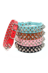Aolove Mushrooms Spiked Rivet Studded Adjustable Pu Leather Pet collars for cats Puppy Dogs (X-Small, Red)
