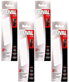 (4 Pack) Fluval U3 Underwater Filter Foam Pads, 2 Pads each