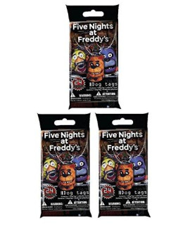 Officially Licensed Five Nights At Freddys Dog Tags Necklace Mystery Pack 3-Pack Contains 3 Random Dog Tag Necklaces