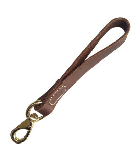 FAIRWIN Leather Short Dog Leash 12 - Short Dog Traffic Lead Leash for Large Dogs Training and Walking (Width: 34) (Brown-New)
