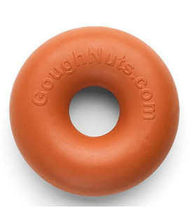 Goughnuts Original Medium Dog Chew Toy Ring for Aggressive Chewers from 30-70 Pounds in Orange. Durable Rubber Dog Chew Toy for Medium Breeds and Power Chewers