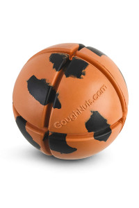 goughnuts - Virtually Indestructible Ball - guaranteed Dog chew Toys for Aggressive chewers Like Pit Bulls, german Shepherds, and Labs from 30-70 Pounds - Tough and Durable Natural Rubber - Orange