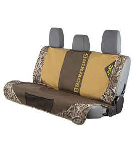 Browning Camo Bench Dog Seat Cover, Protective Vehicle Bench Seat Cover, Shadow Grass Blades
