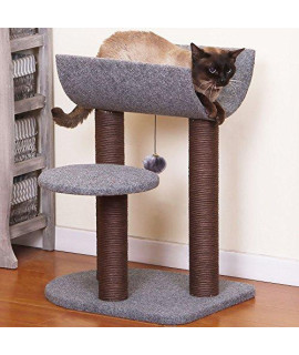 Petpals Pp5477 Cat Tree With Curved Napping Perch, Chocolate/Gray, One Size