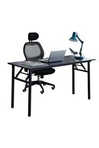 Need Computer Desk Office Desk 55 Inches Folding Table With Bifma Certification Computer Table Workstation No Install Needed, Black Ac5Cb-140X