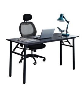 Need Computer Desk Office Desk 55 Inches Folding Table With Bifma Certification Computer Table Workstation No Install Needed, Black Ac5Cb-140X