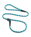 Mendota Pet Slip Leash - Dog Lead and collar combo - Made in The USA - Black Ice Turquoise, 38 in x 4 ft - for SmallMedium Breeds