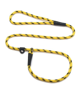 Mendota Pet Slip Leash - Dog Lead and collar combo - Made in The USA - Black Ice Yellow, 38 in x 6 ft - for SmallMedium Breeds