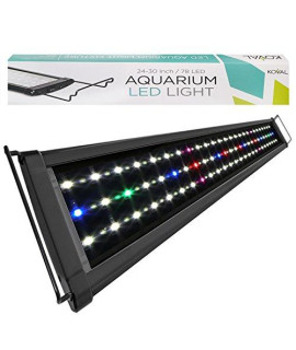 Koval 78 LED Aquarium Light Hood with Extendable Brackets, 24-Inch to 30-Inch