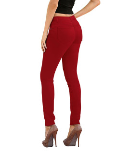 Womens Skinny Fit Stretch Twill-Pant P19416SK RED 9