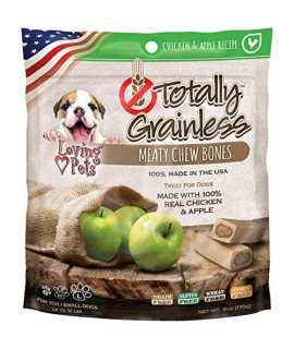 Loving Pets Totally Grainless Chicken And Apple Recipe Meaty Chew Bones For Small Dogs (1 Pack), 6 Oz