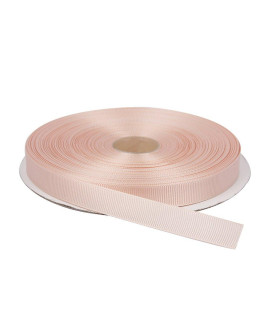 Topenca Supplies 12 Inches x 50 Yards Double Face Solid grosgrain Ribbon Roll, Peach