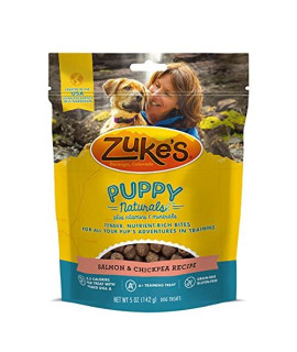 Zukes Puppy Naturals Puppy Treats Salmon and Chickpea Recipe - 5 Oz Bag
