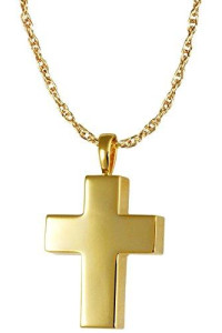 Memorial Gallery MG-3158gp Medium Cross 14K Gold/Sterling Silver Plating Cremation Pet Jewelry