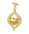 Memorial Gallery 3320gp Teardrop Ribbon Heart 14K Gold/Sterling Silver Plating Cremation Pet Jewelry