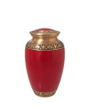 Memorial Gallery 8558D Brass Cremation Pet Urn, 6", Cherry Red
