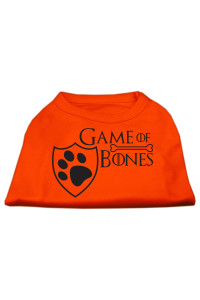 Mirage Pet Products game of Bones Screen Print Dog Shirt Large Orange