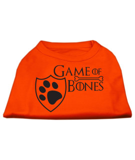 Mirage Pet Products game of Bones Screen Print Dog Shirt Large Orange