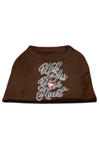 Mirage Pet Products Well Bless Your Heart Screen Print Dog Shirt X-Small Brown