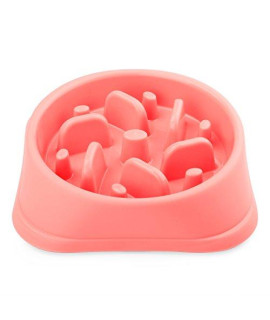 JASGOOD Dog Feeder Slow Eating Pet Bowl Eco-Friendly Durable Non-Toxic Preventing Choking Healthy Design Bowl for Dog Pet(S-M,Pink)
