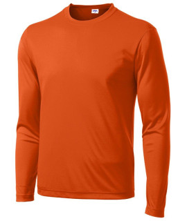 Opna Mens Long Sleeve Moisture Wicking Athletic Shirts Orange-L