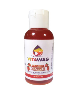 VITAWAg DRIP N SIP 100% All Natural Super concentrated Dog and cat Liquid Supplements w No Added Dyes chemicals and Preservatives 30-60 Day Supply Per Bottle 2 Ounces Strawberry - Vitamin B
