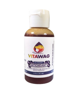 VITAWAg DRIP N SIP 100% All Natural Super concentrated Dog and cat Liquid Supplements w No Added Dyes chemicals and Preservatives 30-60 Day Supply Per Bottle 2 Ounces Blueberry - Anti-Oxidant
