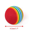 Chiwava 45 Pack 1.7 Foam Cat Toys Ball Rainbow Color Balls Kitten Activity Chase Quiet Play Mix Color