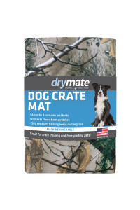 Drymate Dog crate Mat Liner, Absorbs Urine, Waterproof, Non-Slip, Washable Puppy Pee Pad for Kennel Training - Use Under Pet cage to Protect Floors, Thin cut to Fit Design (USA Made) (RTree)(18x24)