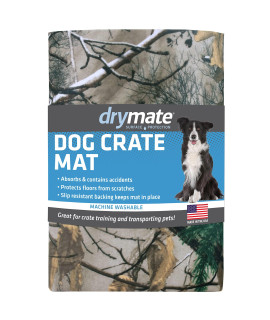 Drymate Dog crate Mat Liner, Absorbs Urine, Waterproof, Non-Slip, Washable Puppy Pee Pad for Kennel Training - Use Under Pet cage to Protect Floors, Thin cut to Fit Design (USA Made) (RTree)(18x24)