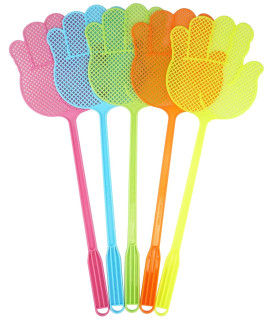 Dirza Fly Swatter - Funny Hand Shaped Fly Swatters -Durable - Colorful For Homeindooroutdoorclassroomofficepack Of 5