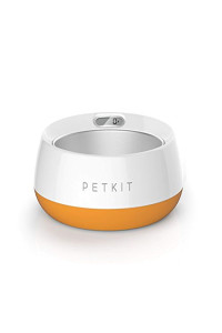PETKIT FRESH METAL Large Anti-Bacterial Machine Washable Smart Food Weight calculating Digital Scale Pet cat Dog Bowl Feeder w Inlcuded Batteries and Ejectable Stainless Bowl, One Size, Orange