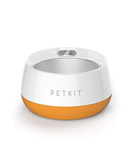 PETKIT FRESH METAL Large Anti-Bacterial Machine Washable Smart Food Weight calculating Digital Scale Pet cat Dog Bowl Feeder w Inlcuded Batteries and Ejectable Stainless Bowl, One Size, Orange