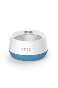 PETKIT FRESH METAL Large Anti-Bacterial Machine Washable Smart Food Weight calculating Digital Scale Pet cat Dog Bowl Feeder w Inlcuded Batteries and Ejectable Stainless Bowl, One Size, Blue