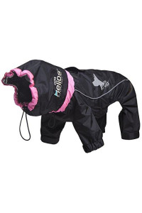 DOGHELIOS Weather-King Windproof Waterproof and Insulated Adjustable Full Bodied Pet Dog Jacket Coat w/ Heat Retention Technology, Small, Black